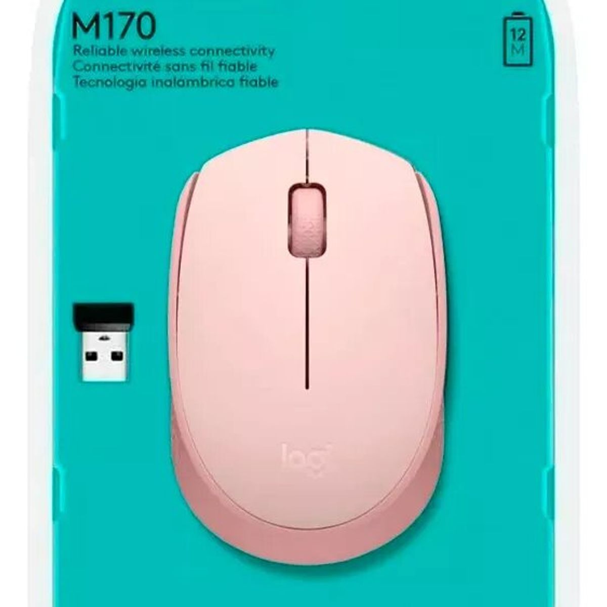 LOGITECH - Mouse Logitech M170 Wireless Rosa