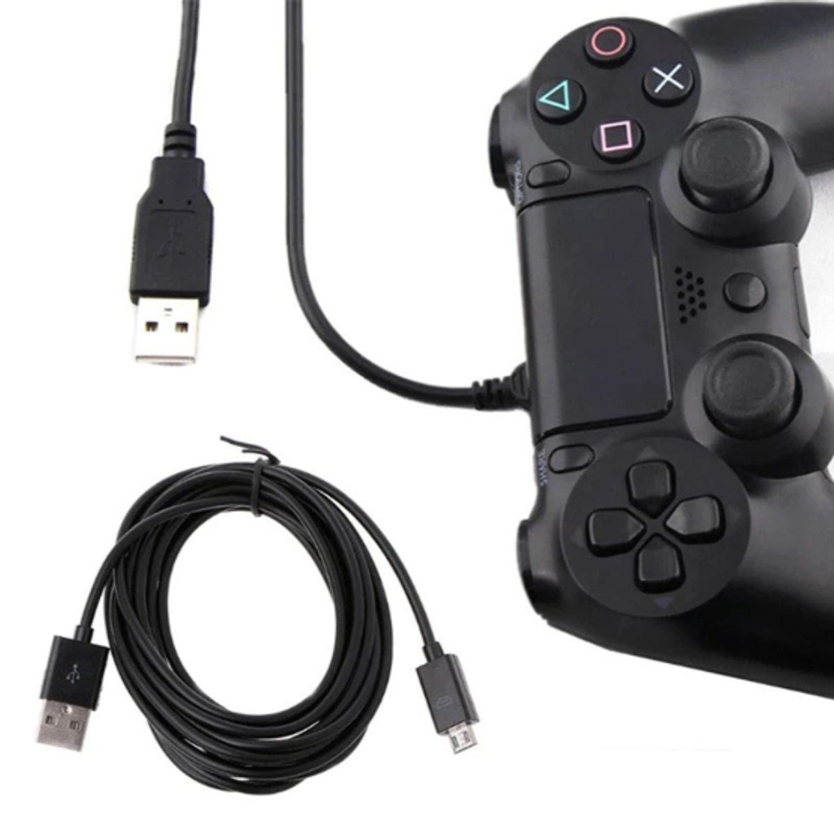 GENERICO - Cable de carga para mando PS4 - 3 metros