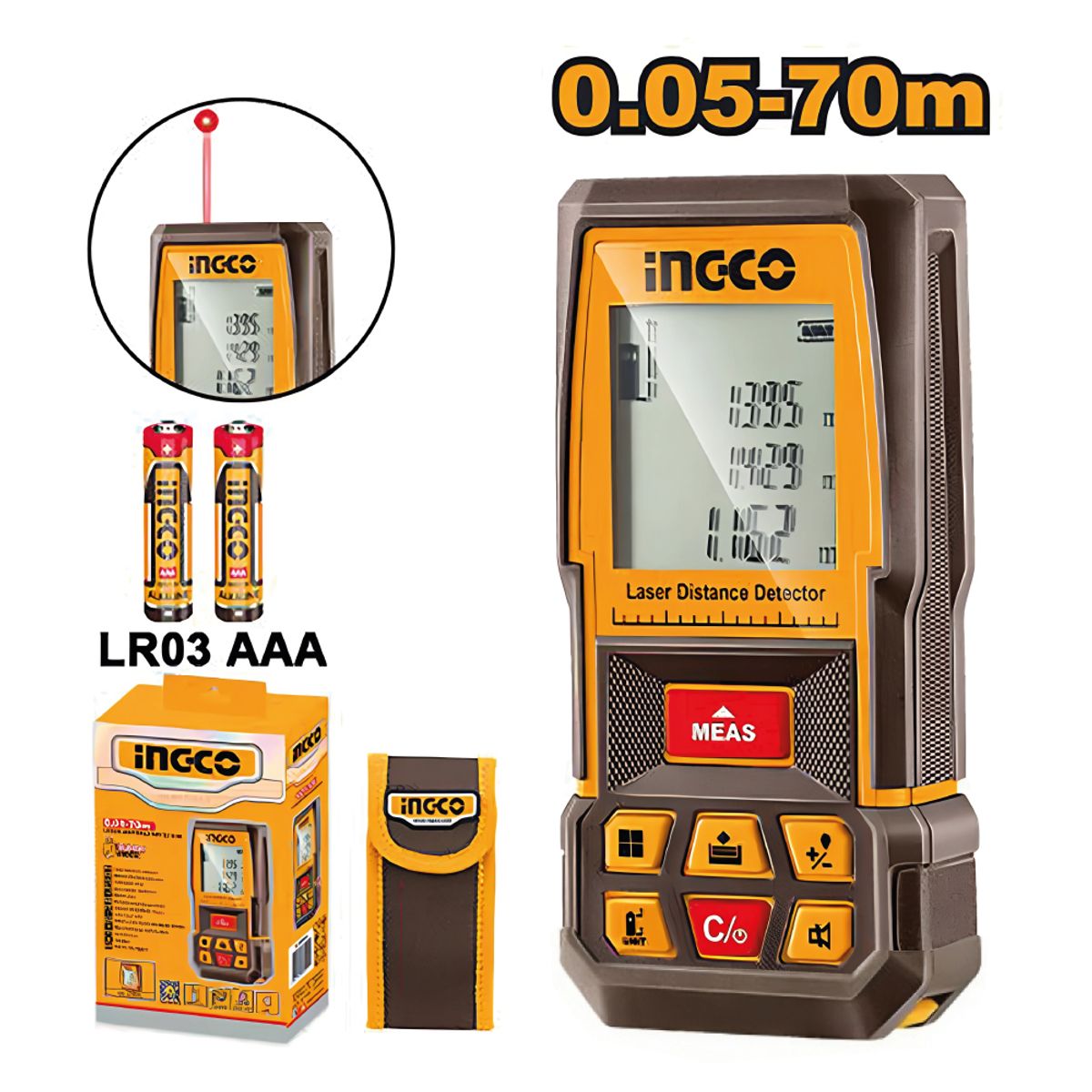 INGCO TOOLS - MEDIDOR DE DISTANCIA LÁSER INGCO 70M HLDD0708