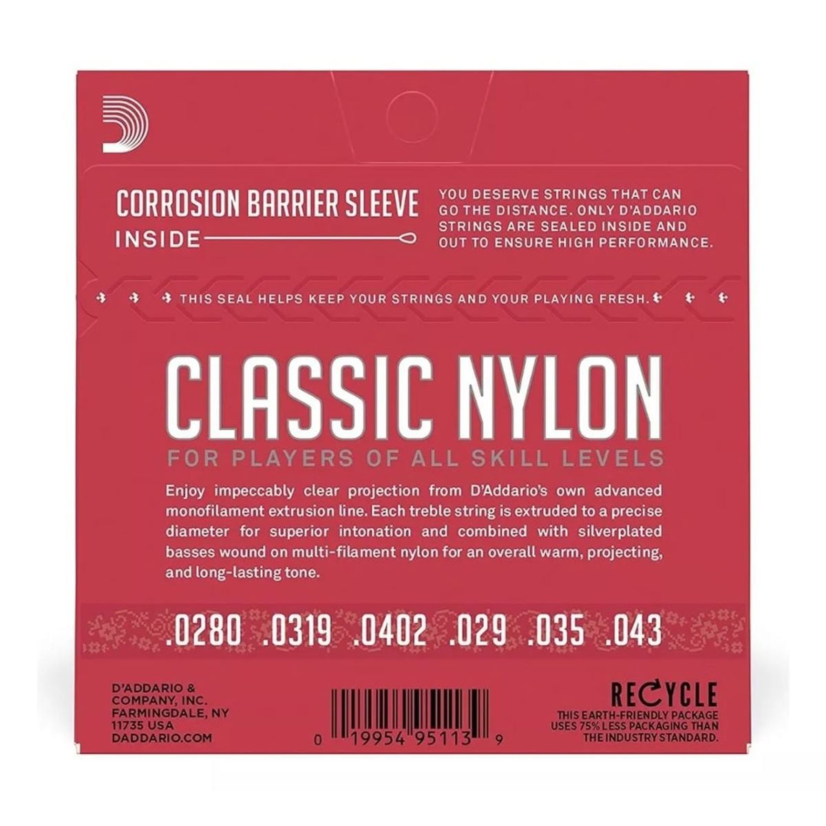 D ADDARIO - Set cuerdas ORIGINAL guitarra clásica nylon Daddario EJ27N