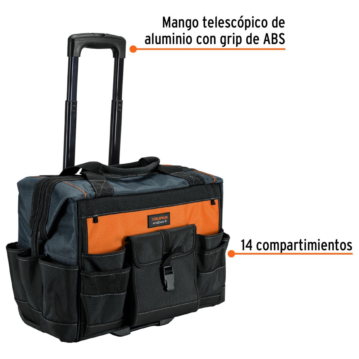 TRUPER - Maleta uso industrial portaherramientas con ruedas Truper