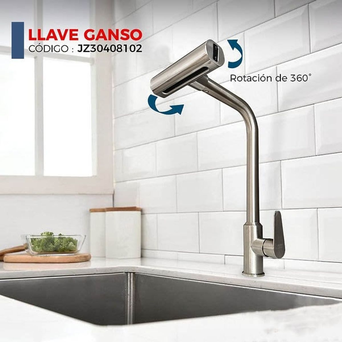 XM - GRIFERÍA DE COCINA RETRACTIL AL MUEBLE PLOMO JZ30408102