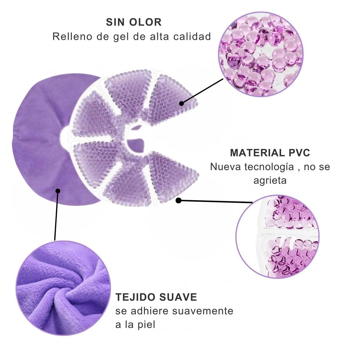 DAUER - Compresas de Lactancia Gel Reutilizables Calor y Frio 2Unidades