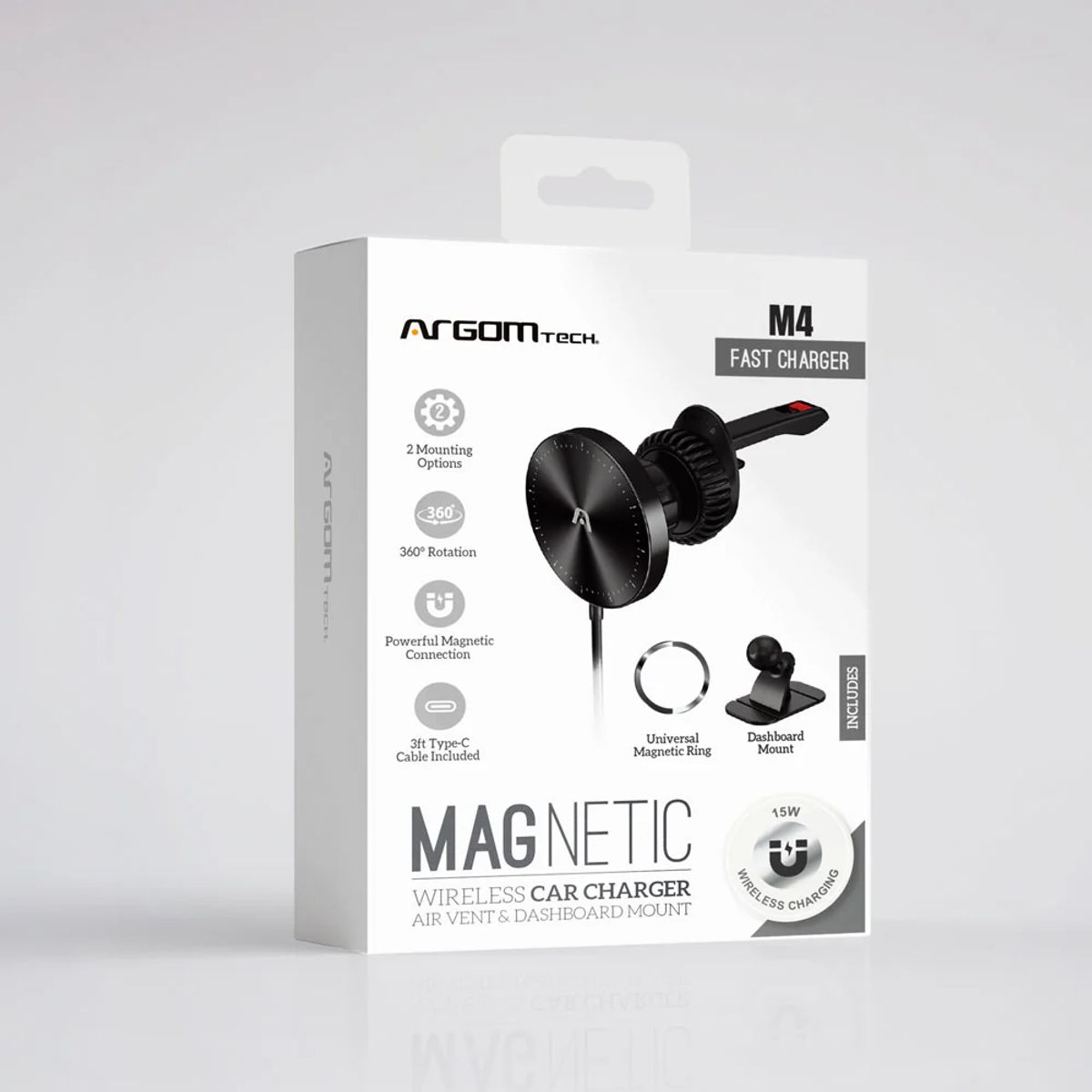 ARGOMTECH - SOPORTE DE CARGA INALAMBRICA PARA AUTO M4