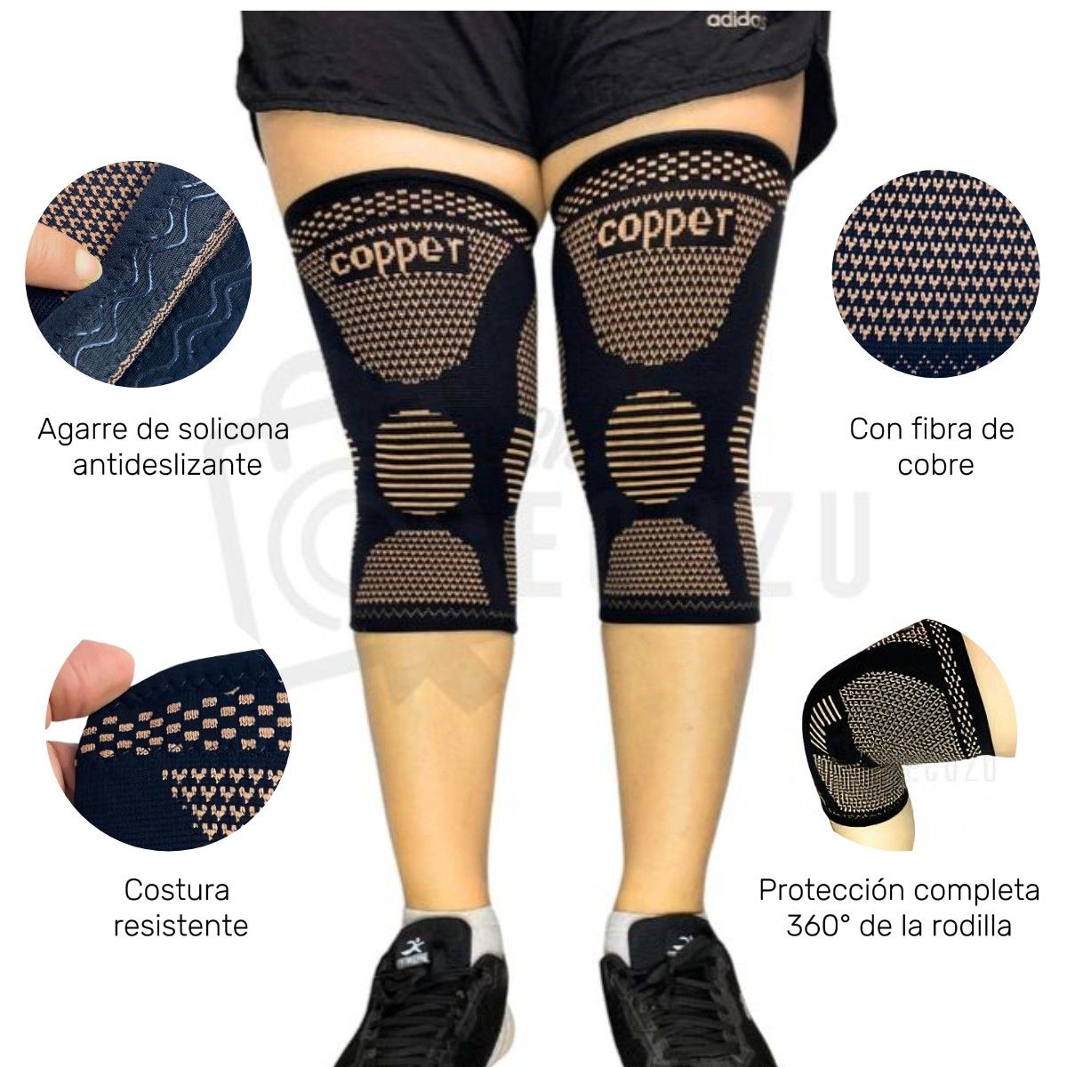 GENERICO - Rodillera de compresión talla S con fibra de cobre