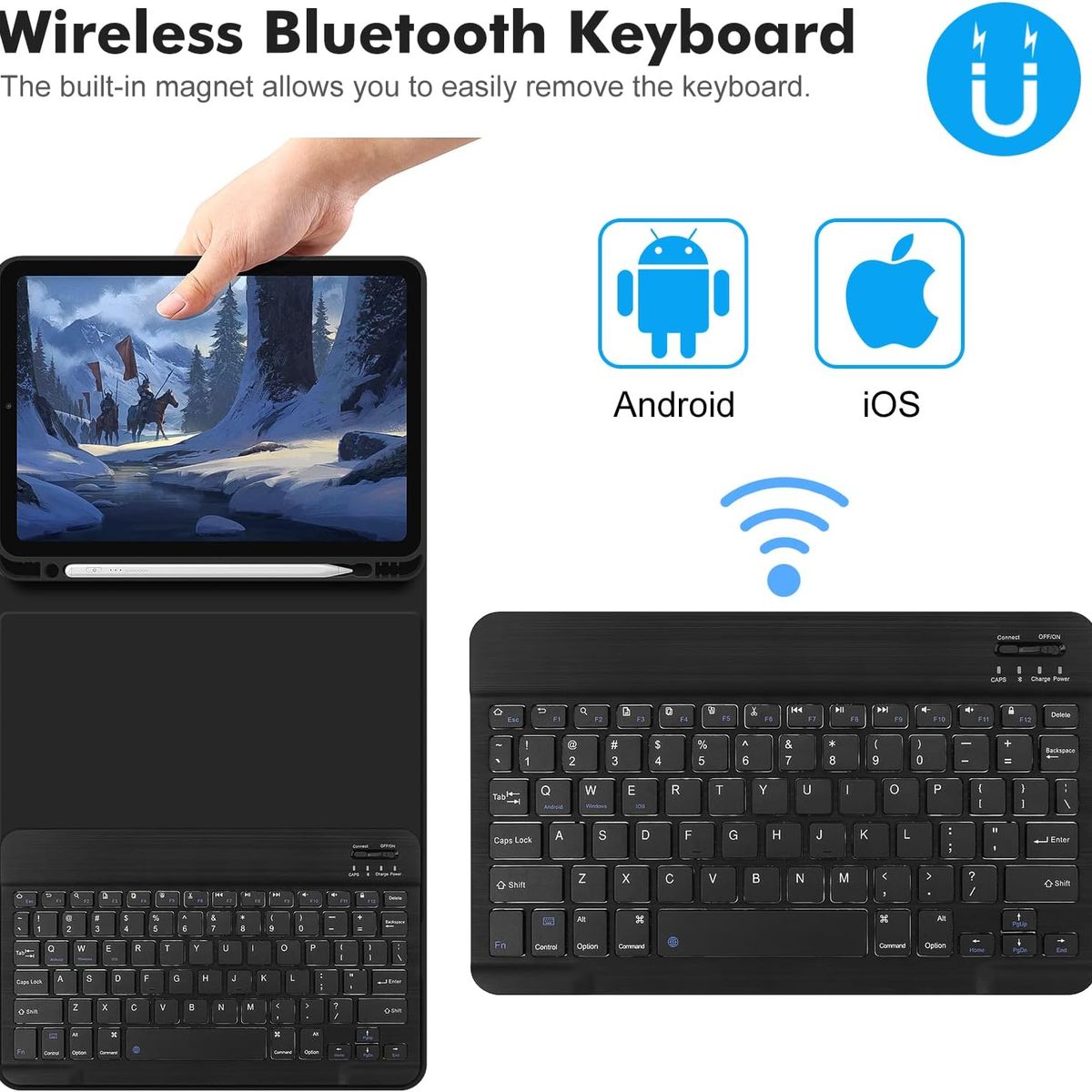 FUNDAANTIGOLPES - Funda con Teclado Bluetooth para Tablet Samsung S9 Ultra 14.6 Morado