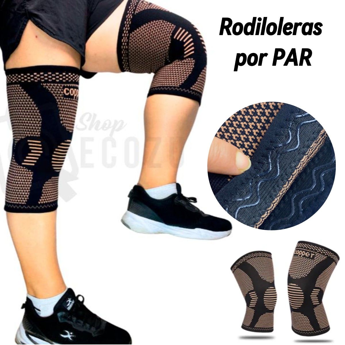 GENERICO - Rodillera de compresión talla M con fibra de cobre