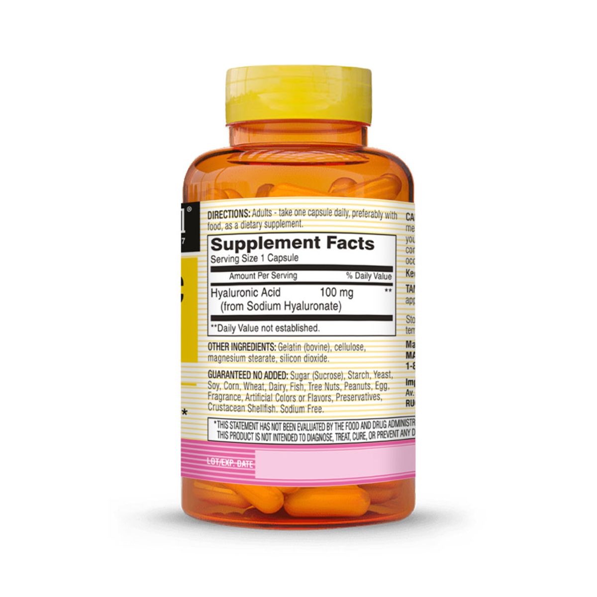 MASON NATURAL - Ácido Hialurónico 100 MG - Mason Natural - 30 Cápsulas