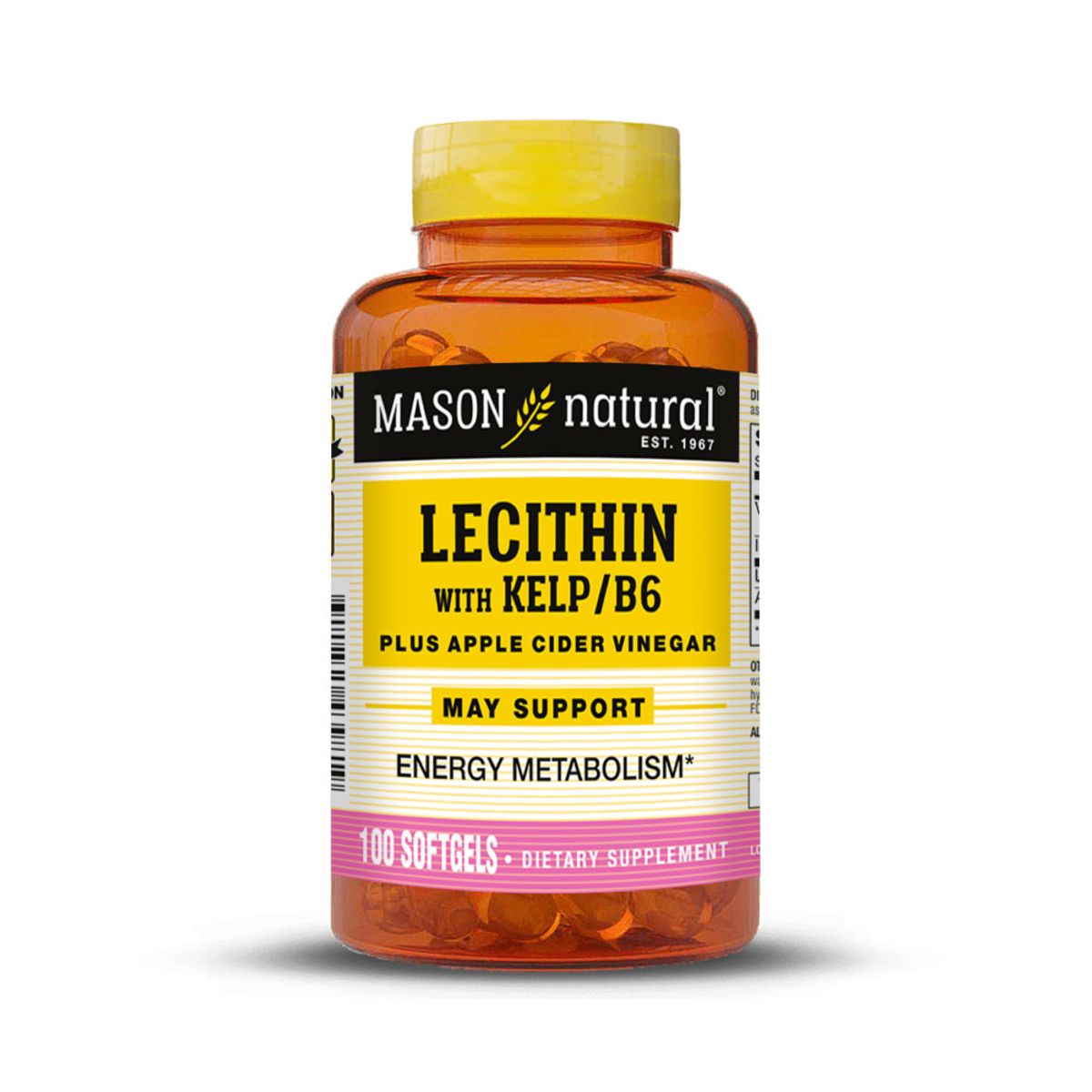 MASON NATURAL - Lecitina Kelp B6 - Mason Natural - 100 Cápsulas Blandas