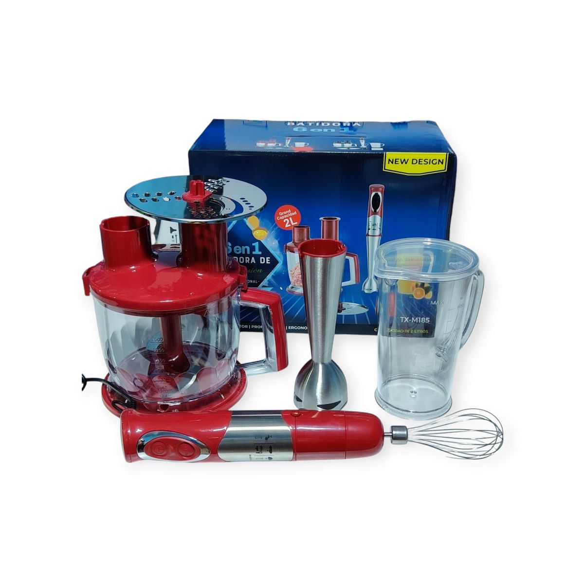 GENERICO - BATIDORA DE INMERSIÓN MULTIFUNCIONAL  6EN1 1100w