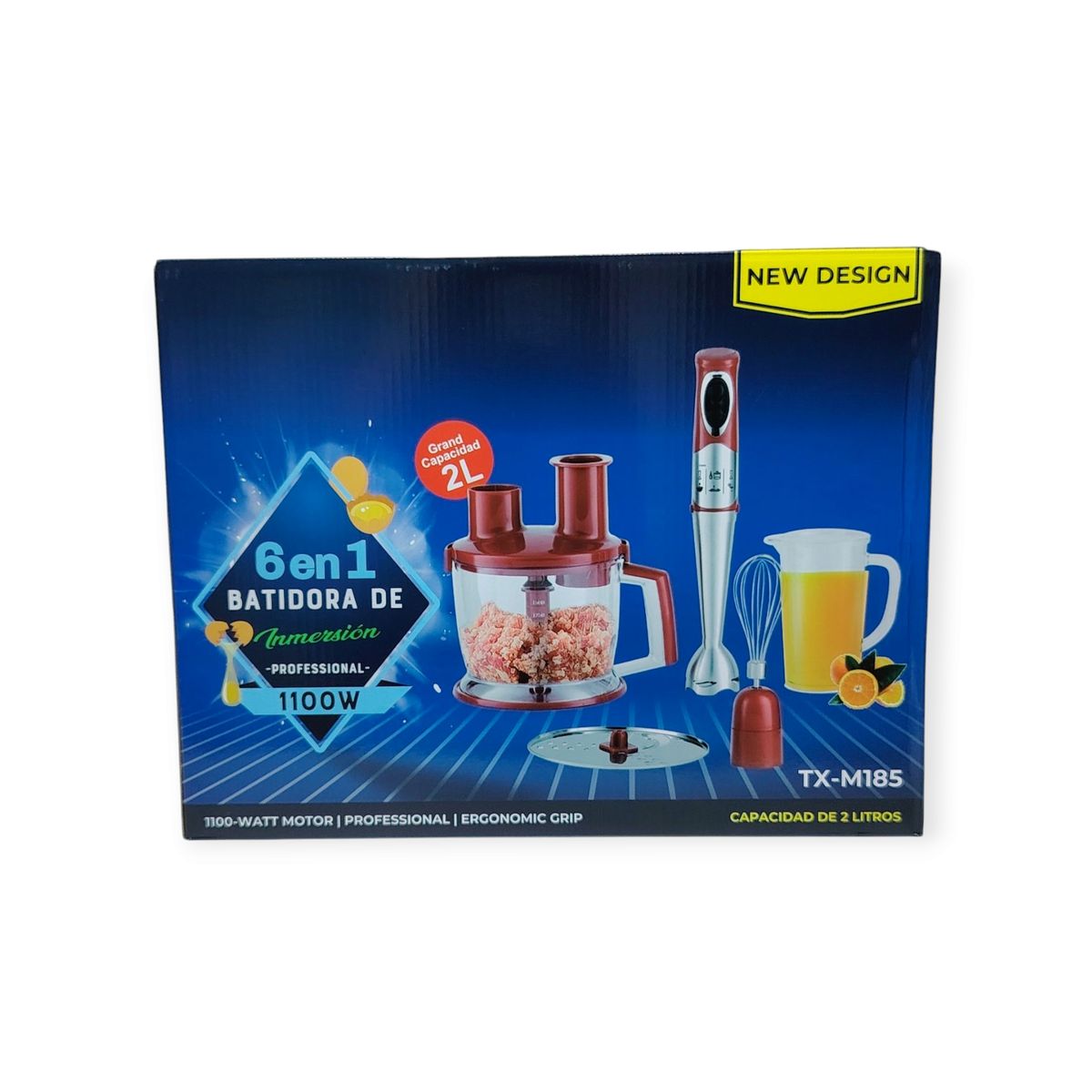 GENERICO - BATIDORA DE INMERSIÓN MULTIFUNCIONAL  6EN1 1100w