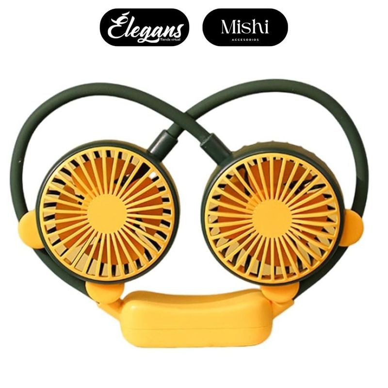 SEISA - Ventilador de cuello portátil color verde Baihuo MY-7460 Élegans