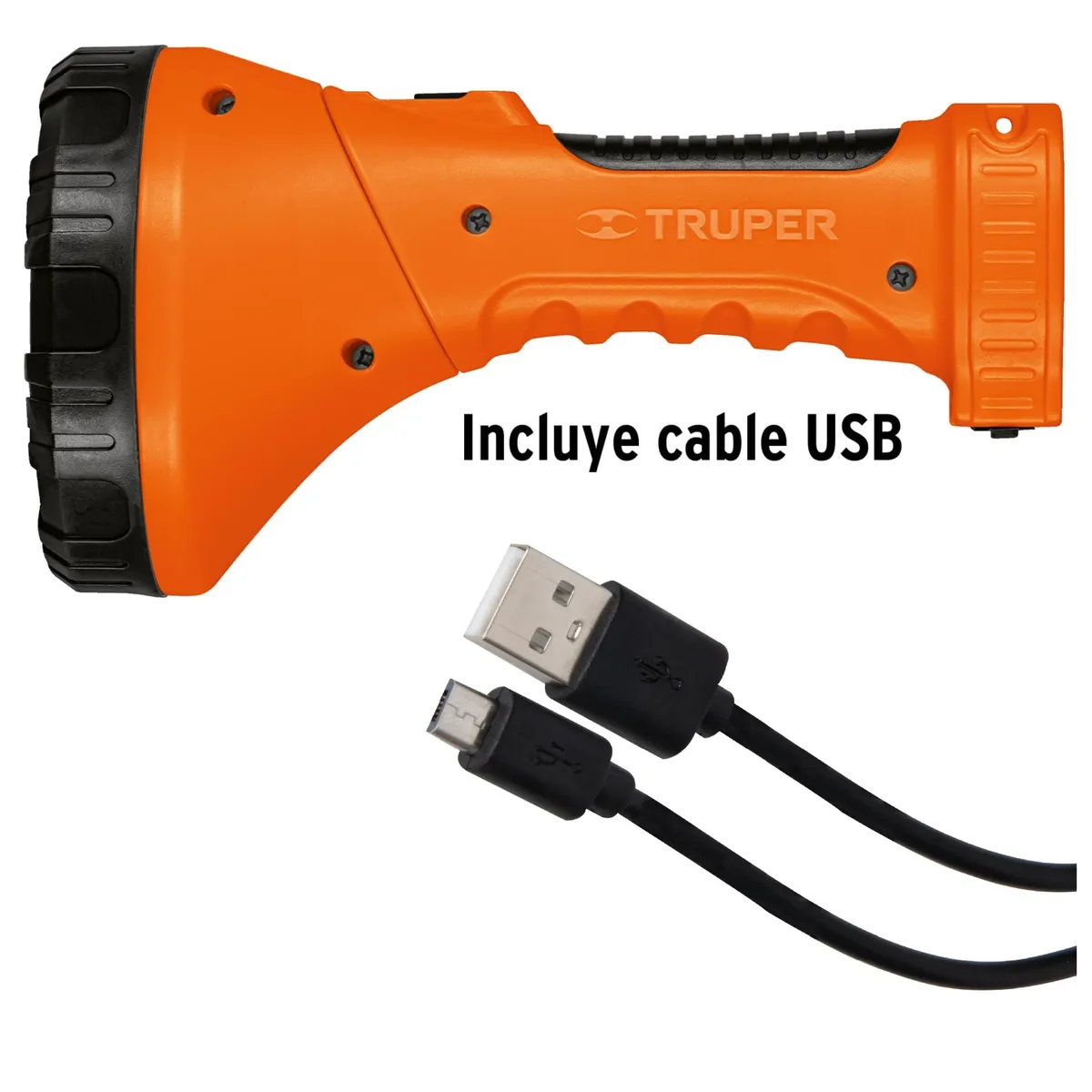 TRUPER - Linterna de mano recargable LED 150 lúmenes, truper