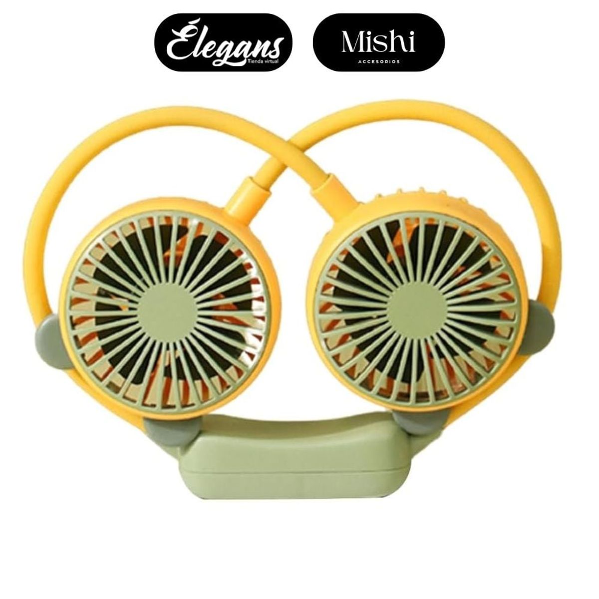 SEISA - Ventilador de cuello portátil color amarillo Baihuo MY-7460 Élegans