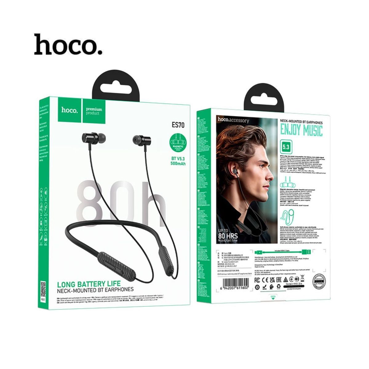 HOCO - Auriculares Deportivos Bluetooth V5.3  80hrs HOCO - ES70
