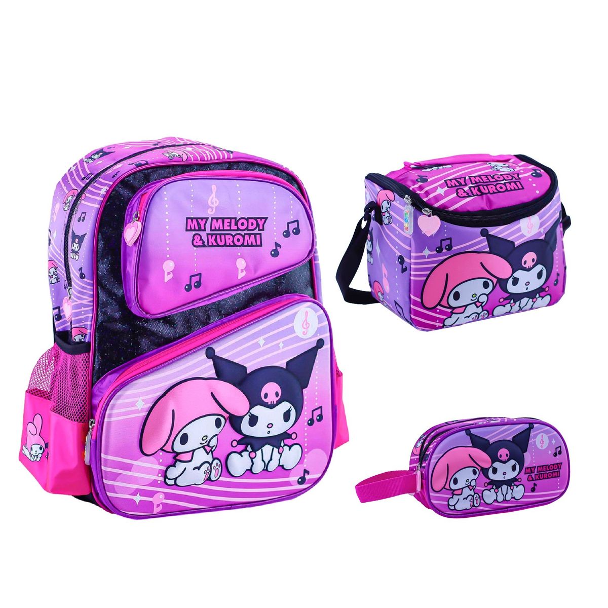 SCOOL - Set KUROMI Mochila-Lonchera-Cartuchera marca Scool