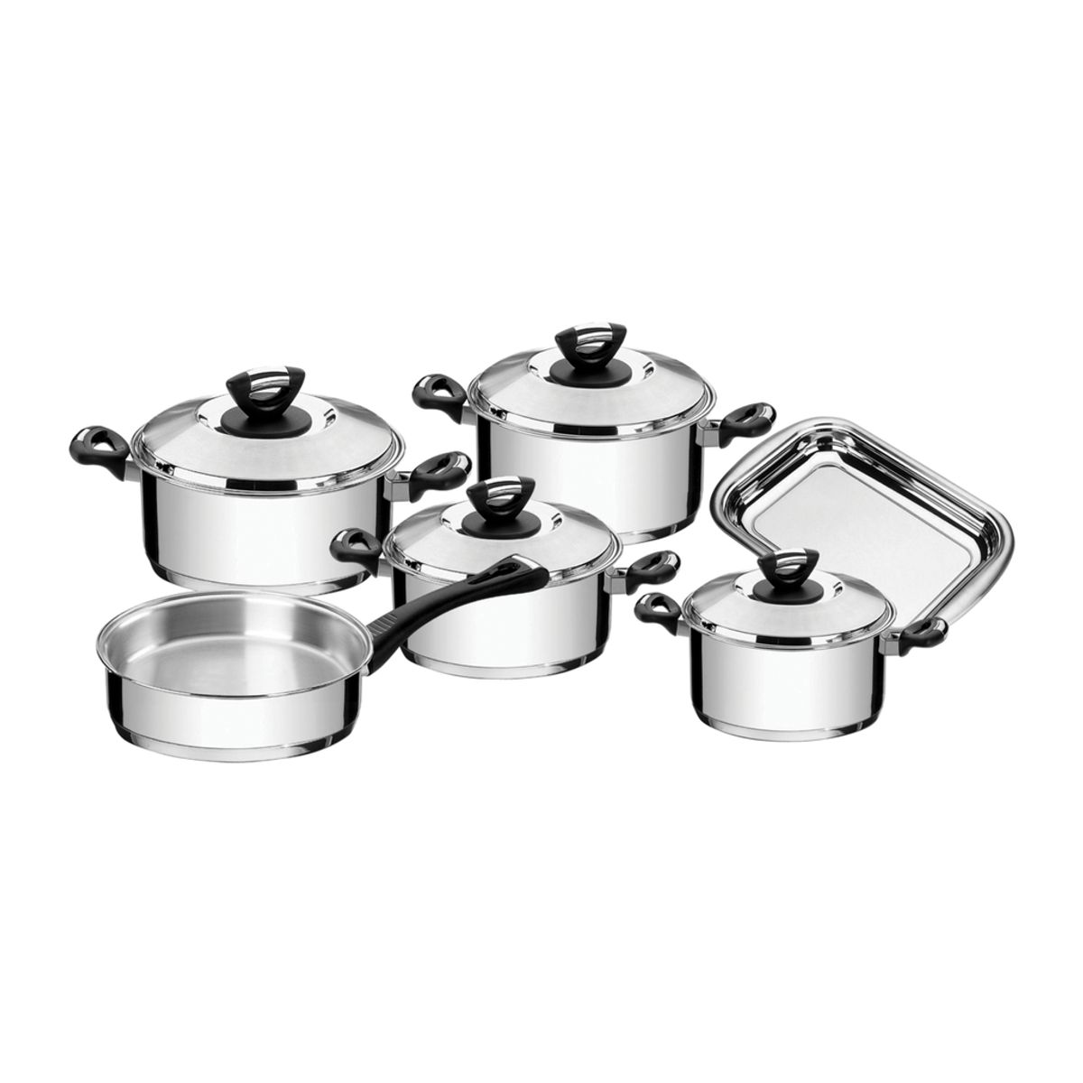 TRAMONTINA - Juego de ollas 10 Piezas solar Baquelite 65720/000 Tramontina