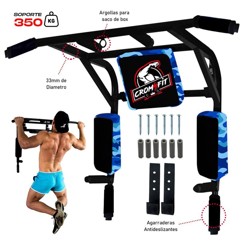 HOLGU - Barra 15 en 1 Soporte 350 KG Fondos Paralela Dominadas