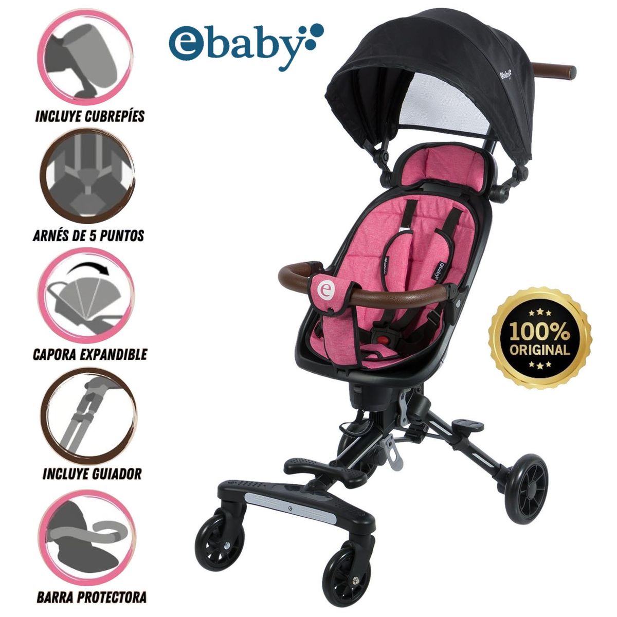EBABY - Coche Plegable «EASY RIDE» Pink