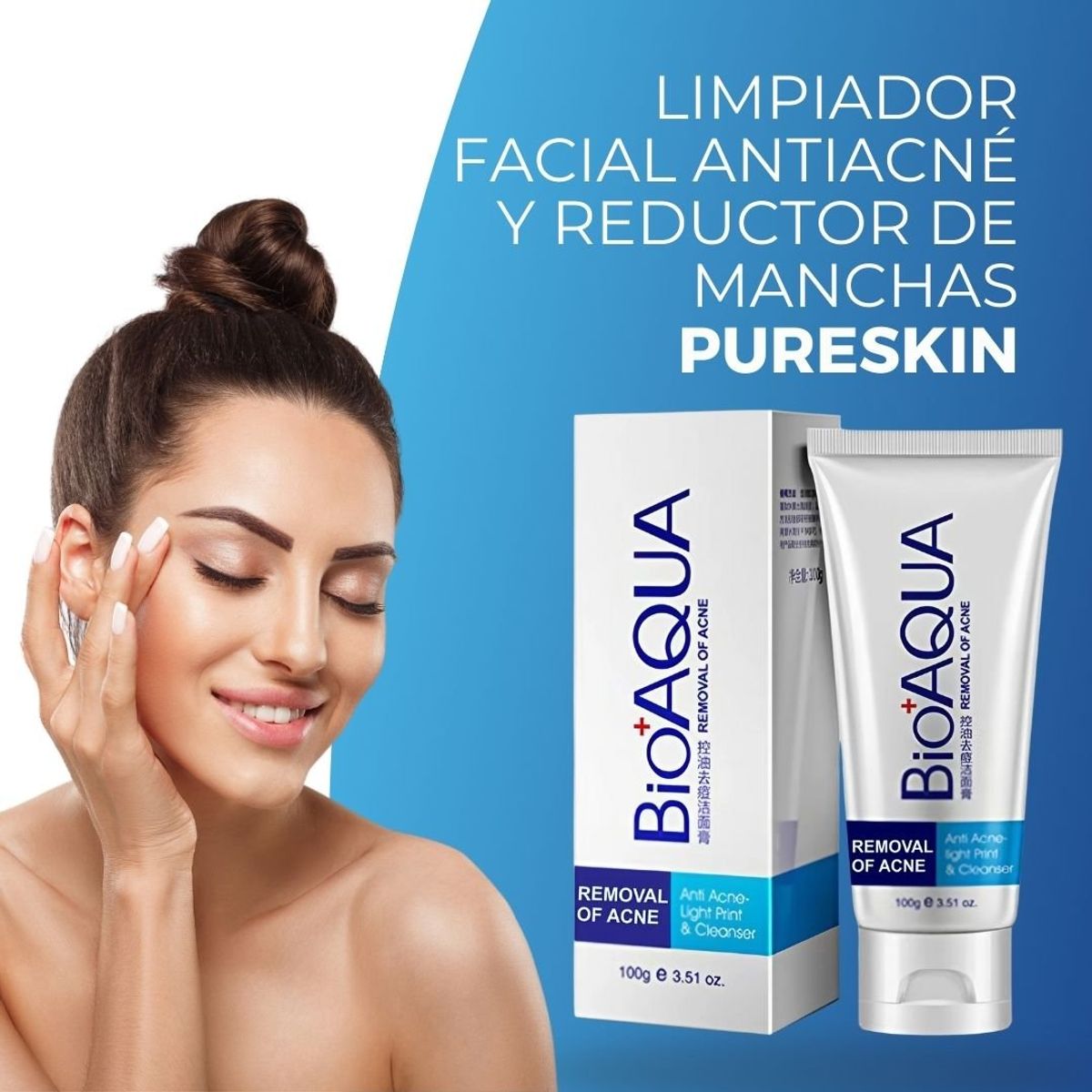 BIOAQUA - Crema Limpiador Facial Antiacné PureSkin 100g