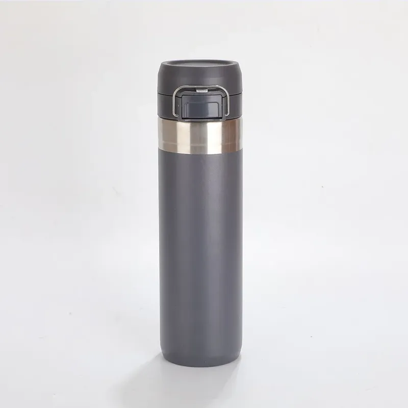 GENERICO - Botella tomatodo termico de acero gris 800 ml