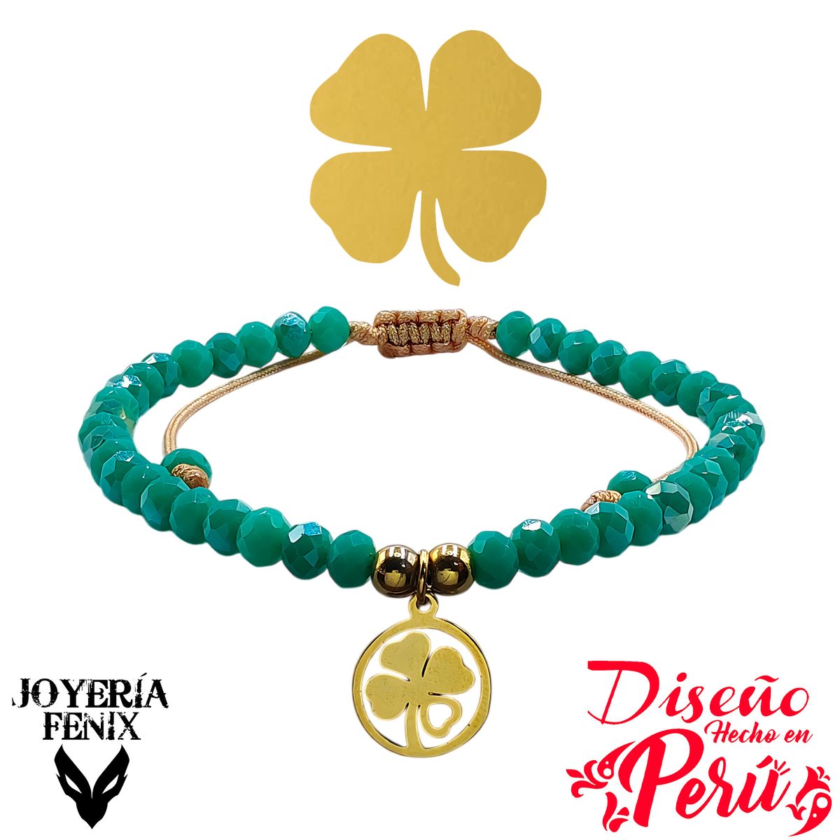 JOYERIA FENIX - Pulsera Trébol Ajustable - Joyería Fénix