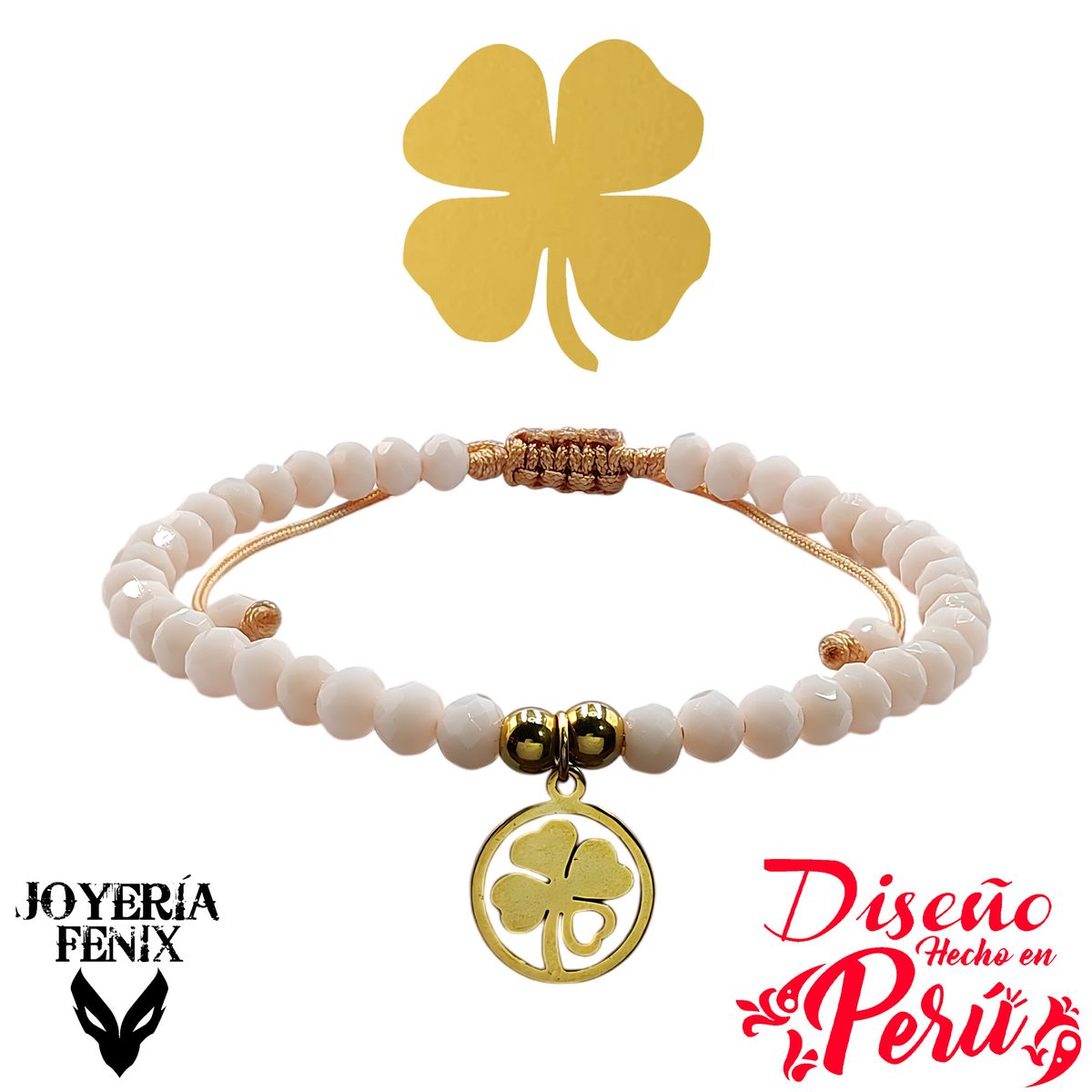 JOYERIA FENIX - Pulsera Trébol Ajustable - Joyería Fénix