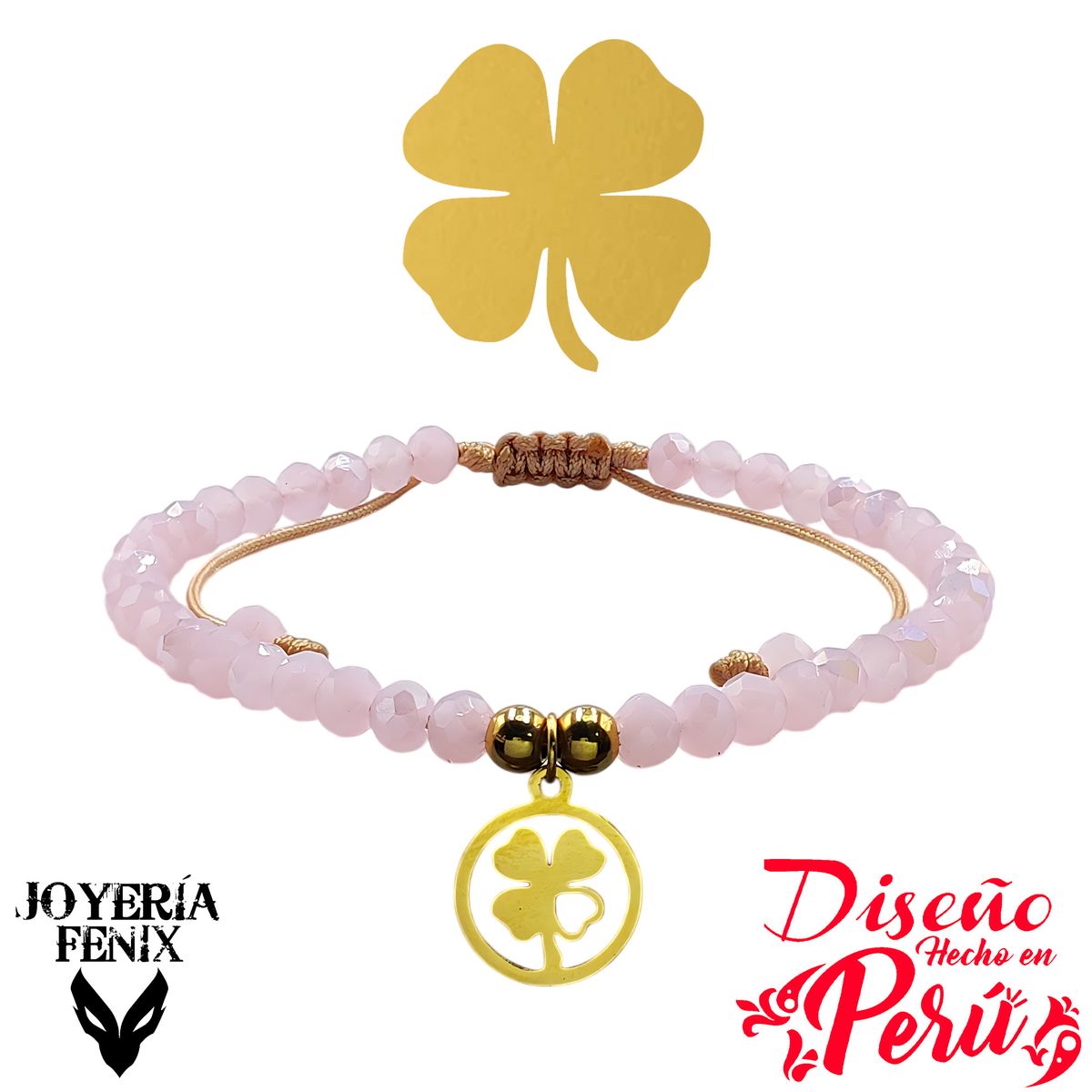 JOYERIA FENIX - Pulsera Trébol Ajustable - Joyería Fénix