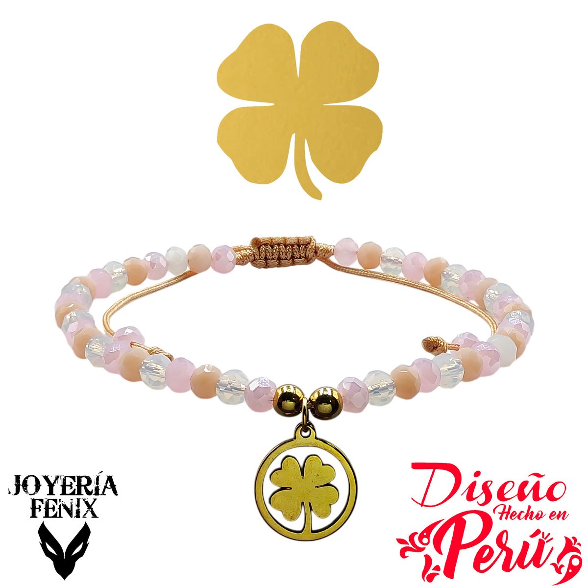 JOYERIA FENIX - Pulsera Trébol Ajustable - Joyería Fénix