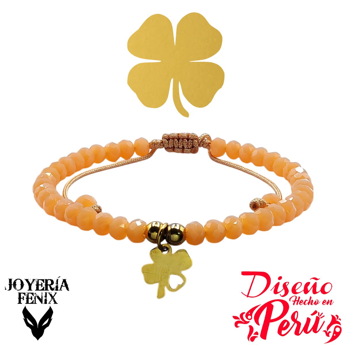 JOYERIA FENIX - Pulsera Trébol Ajustable - Joyería Fénix