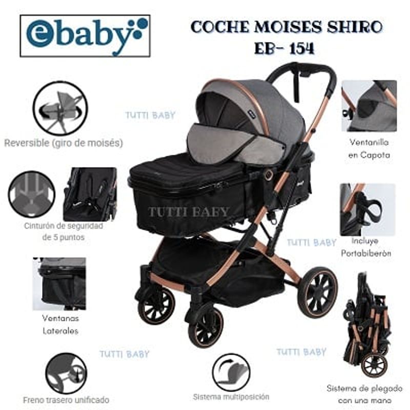 EBABY - COCHE MOISES SHIRO - GRIS