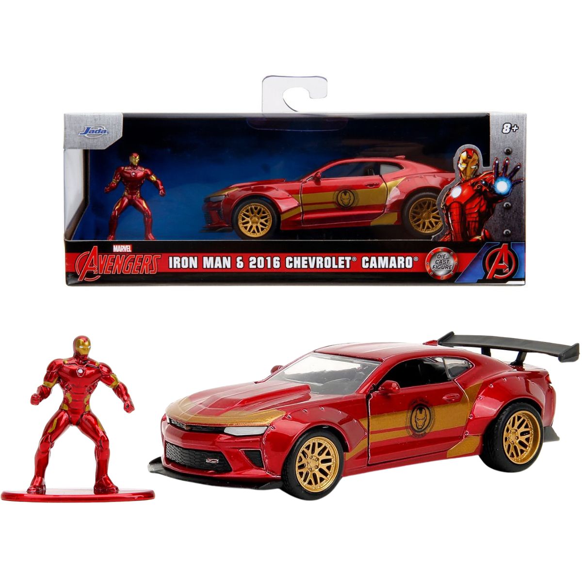 JADA TOYS - Camaro con figura nano Iron Man - Auto metal 132 Vengadores