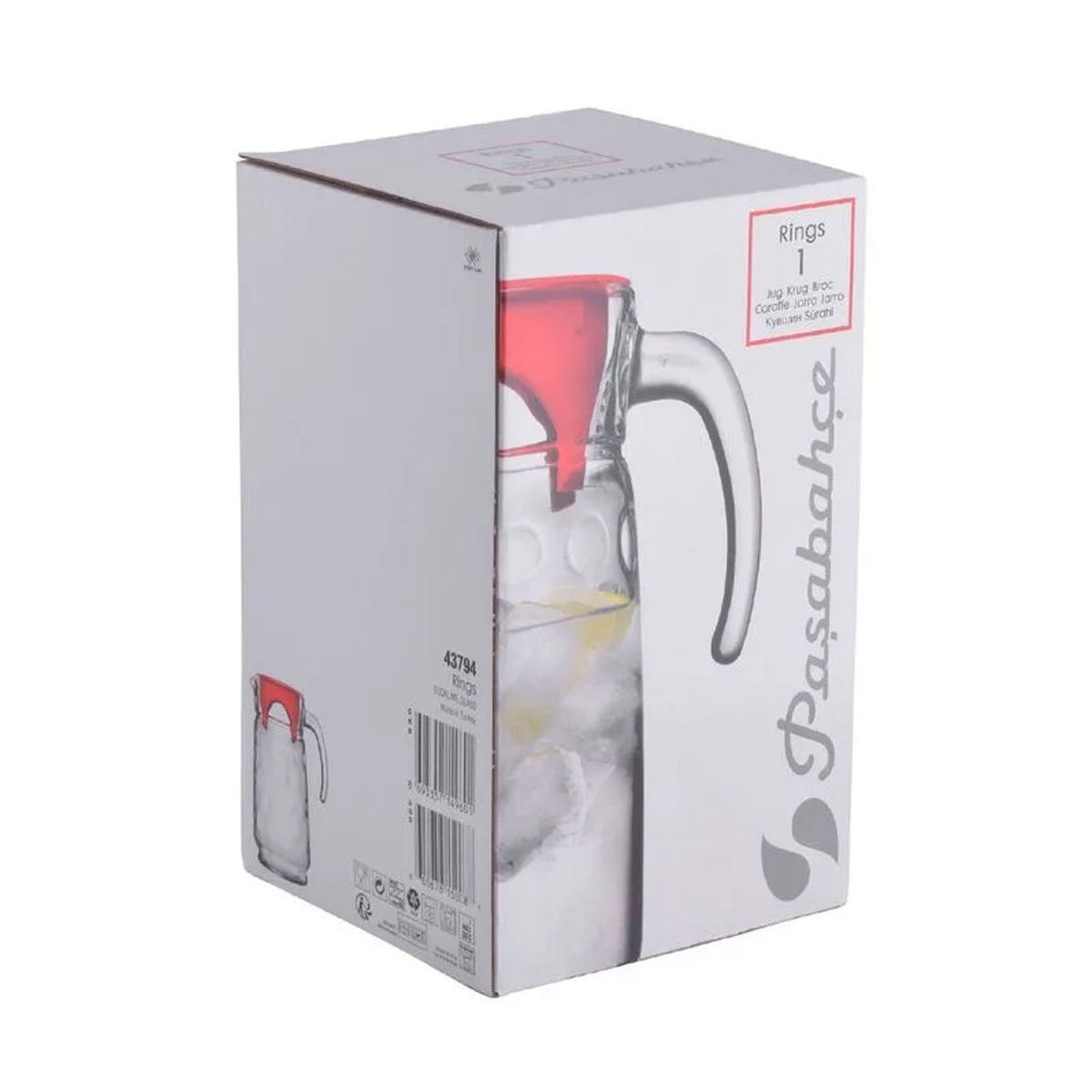 GENERICO - Jarra De Vidrio Transparente con Tapa Roja de 1.65 Lt 60° C - open box