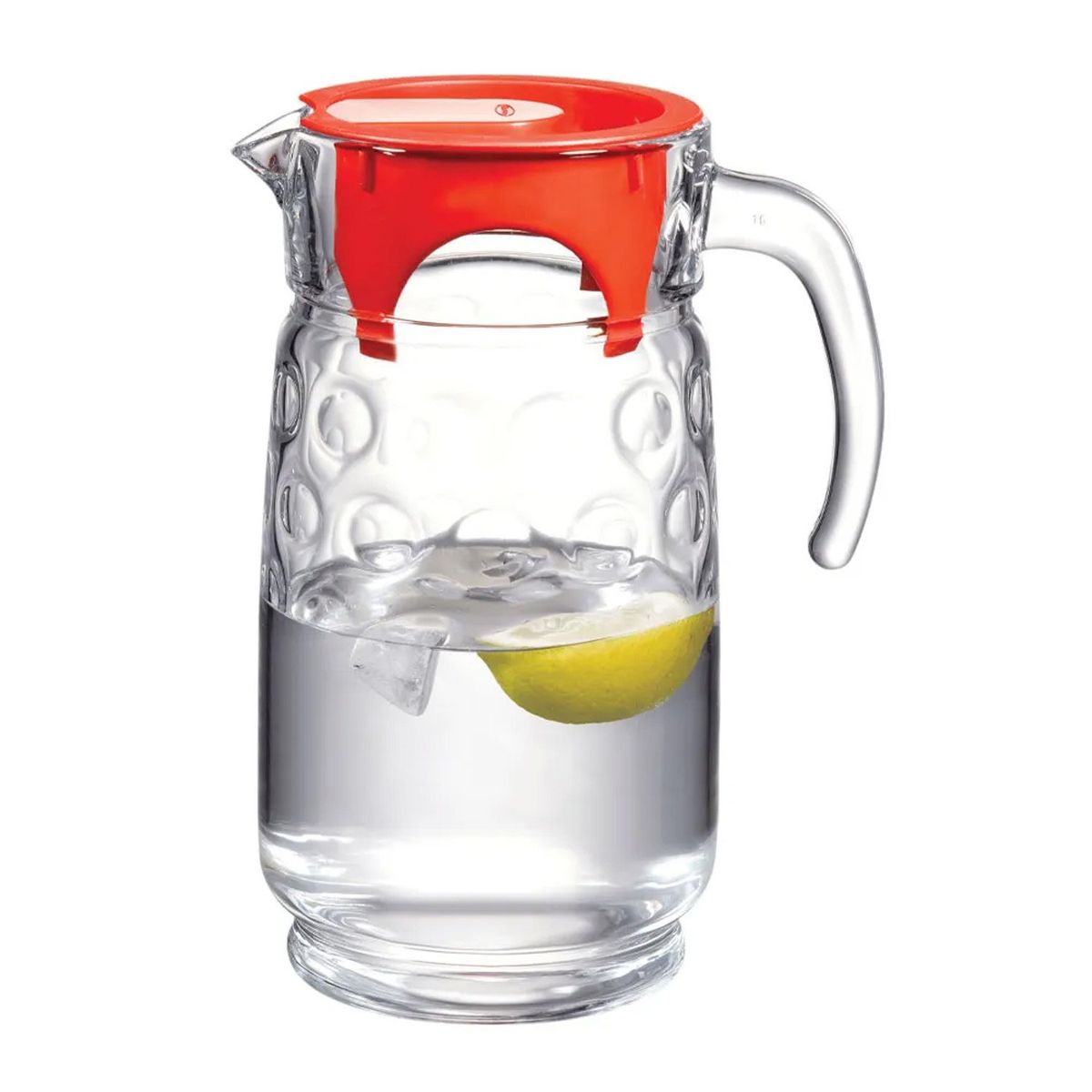 GENERICO - Jarra De Vidrio Transparente con Tapa Roja de 1.65 Lt 60° C - open box