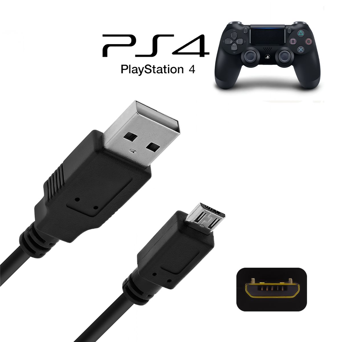 GENERICO - Cable de Carga para Mando de PS4