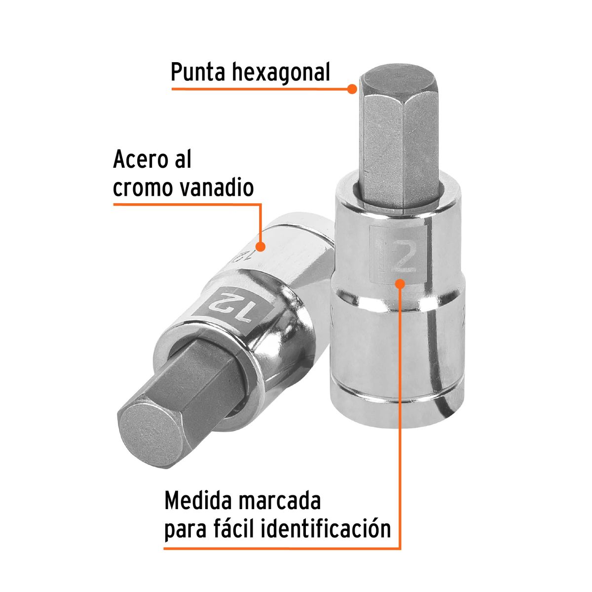 TRUPER - Dado 12mm Punta Hexagonal Encastre de 1/2" 13284 Truper
