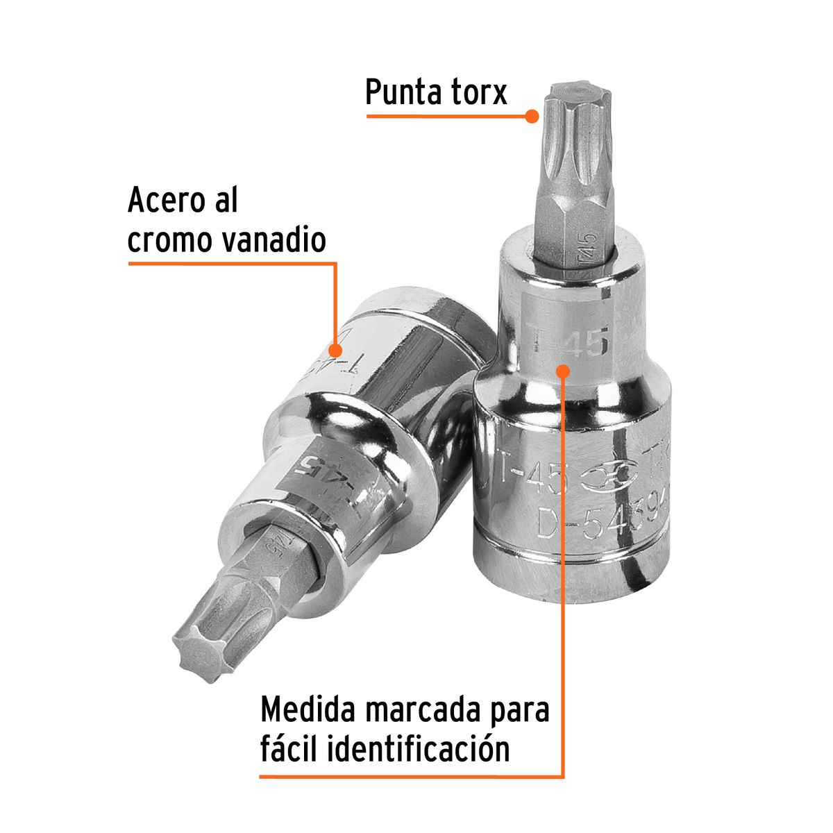 TRUPER - Dado T-45 Torx Punta Encastre de 1/2" 13438 Truper