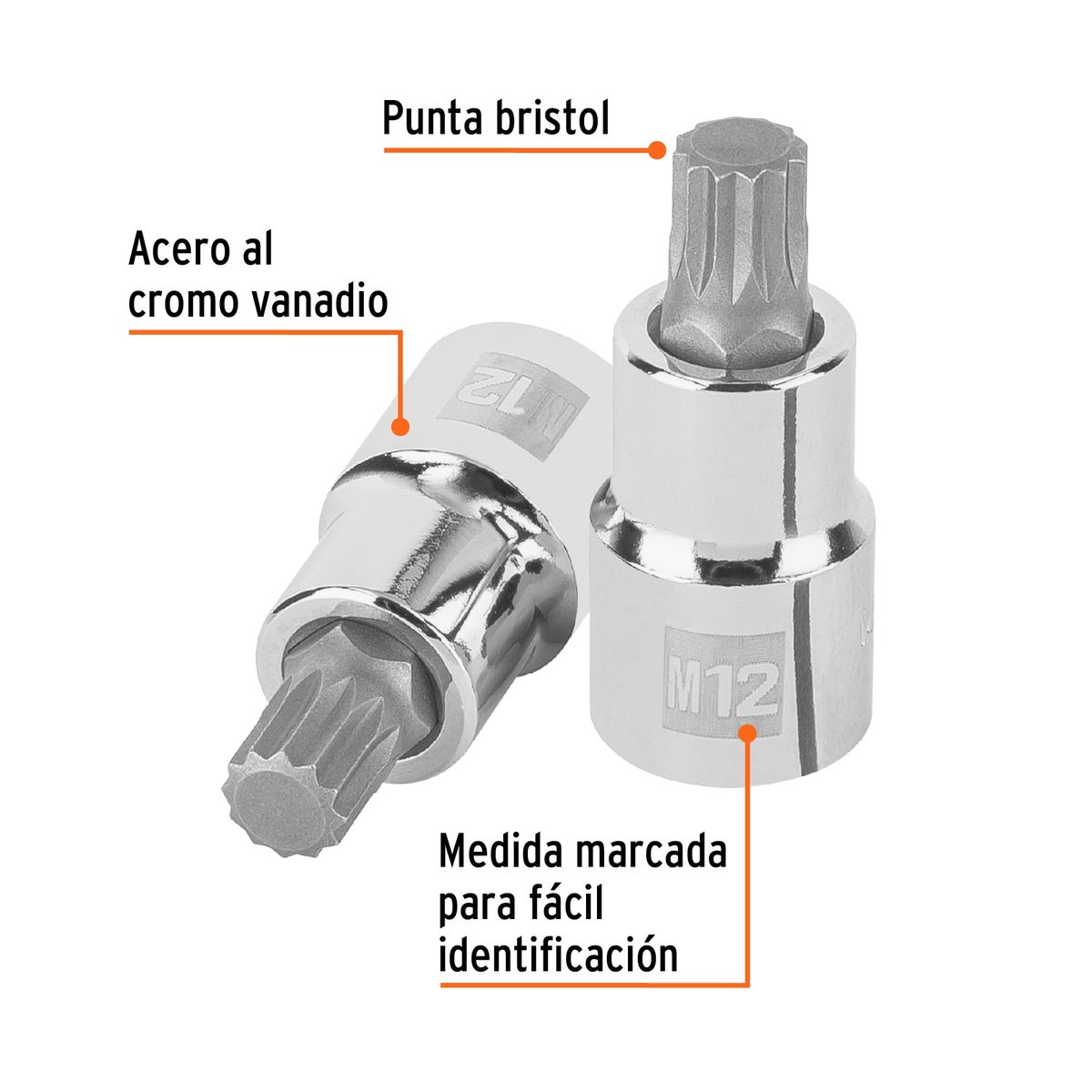 TRUPER - Dado M12 Bristol Punta Corta Encastre de 1/2" 101274 Truper