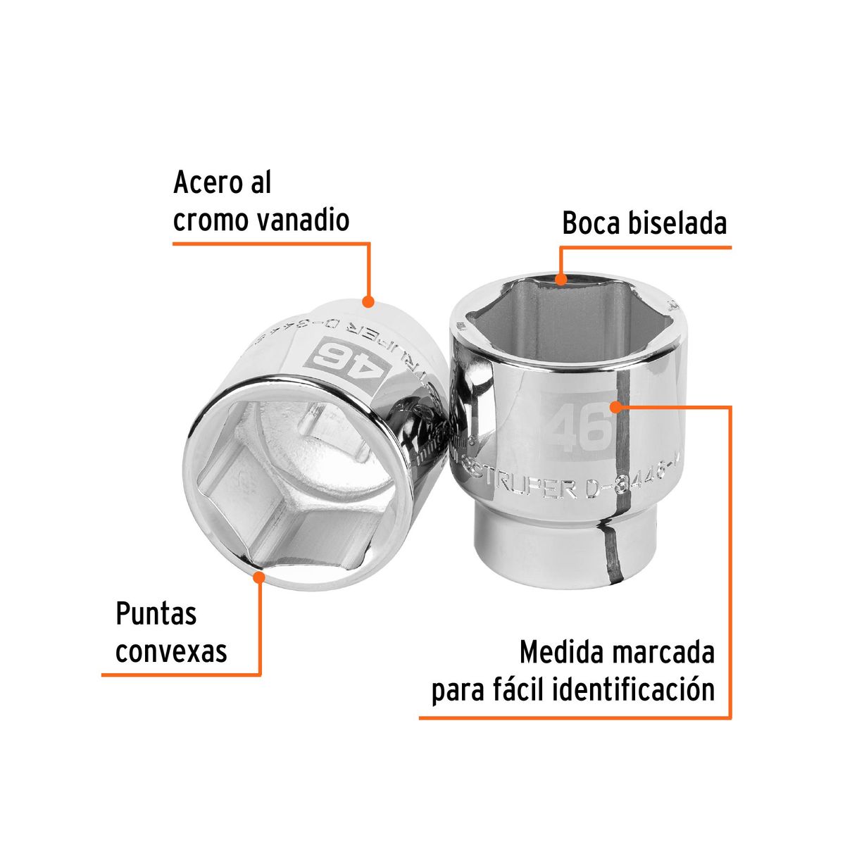 TRUPER - Dado 46mm Hexagonal Encastre de 3/4" 14995 Truper