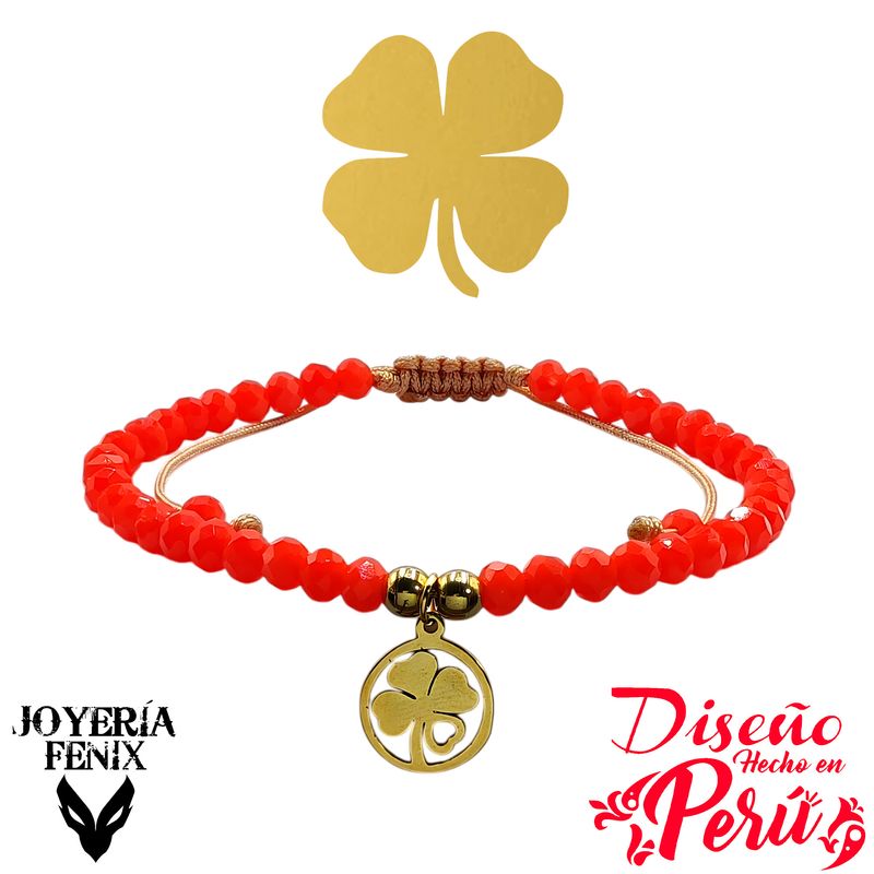 JOYERIA FENIX - Pulsera Trébol Ajustable - Joyería Fénix
