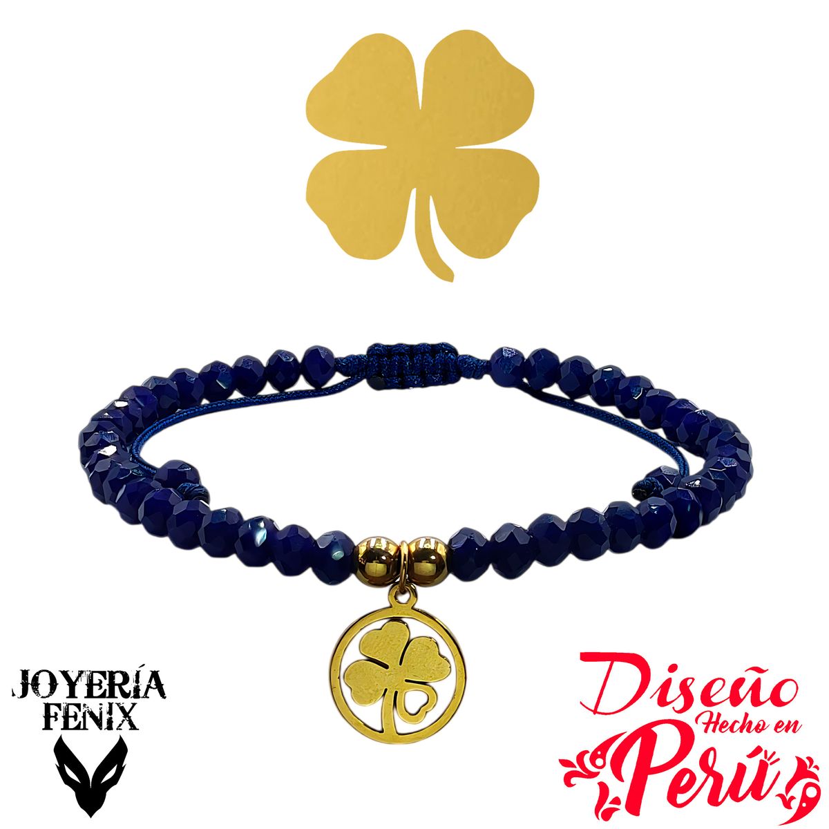 JOYERIA FENIX - Pulsera Trébol Ajustable - Joyería Fénix