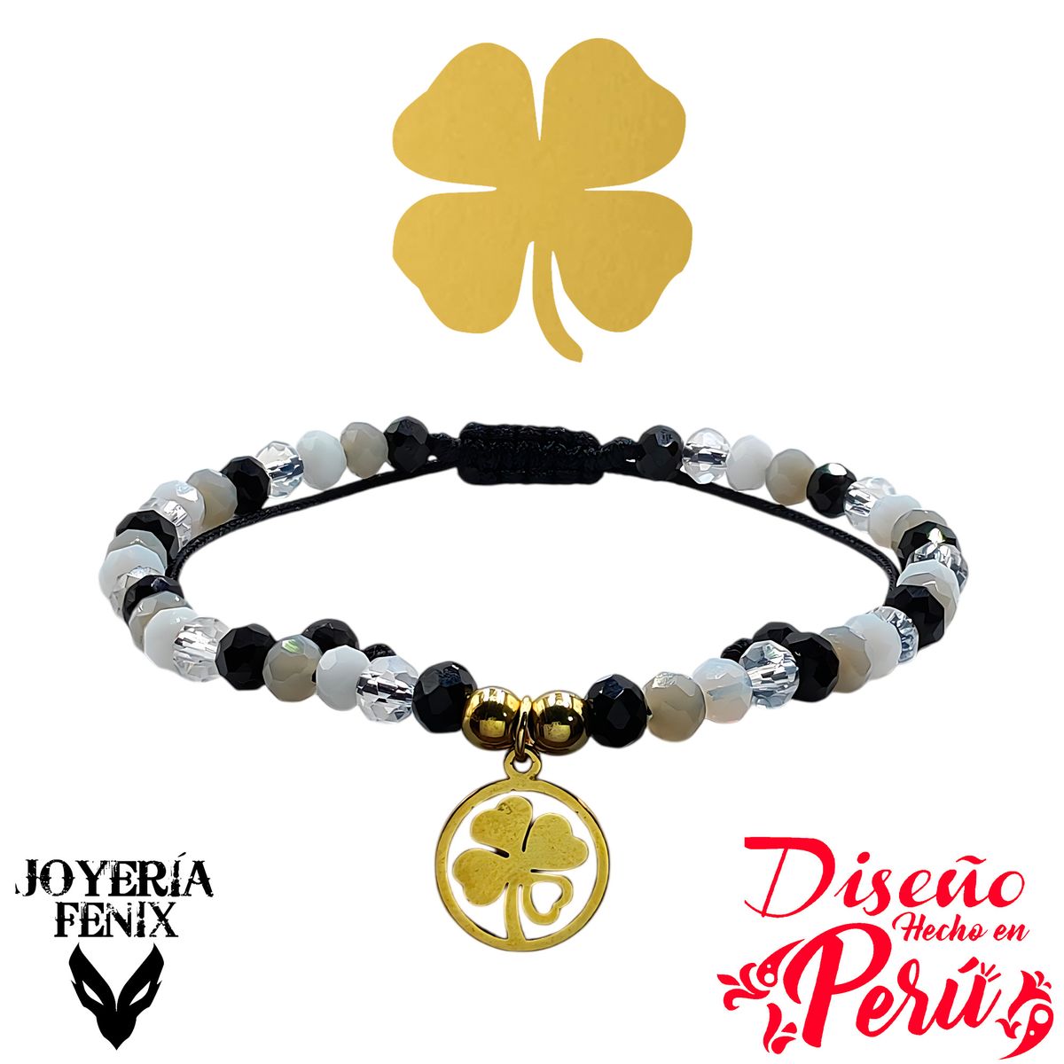 JOYERIA FENIX - Pulsera Trébol Ajustable - Joyería Fénix
