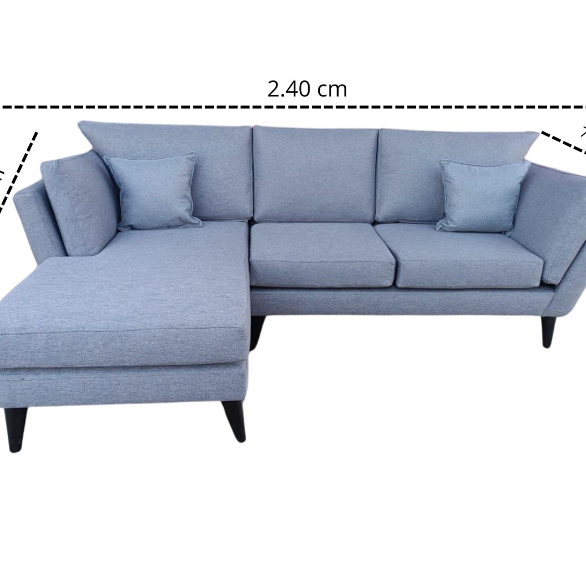 GENERICO - Sofa Seccional Barcelona, 2 cuerpos - Griss Mate