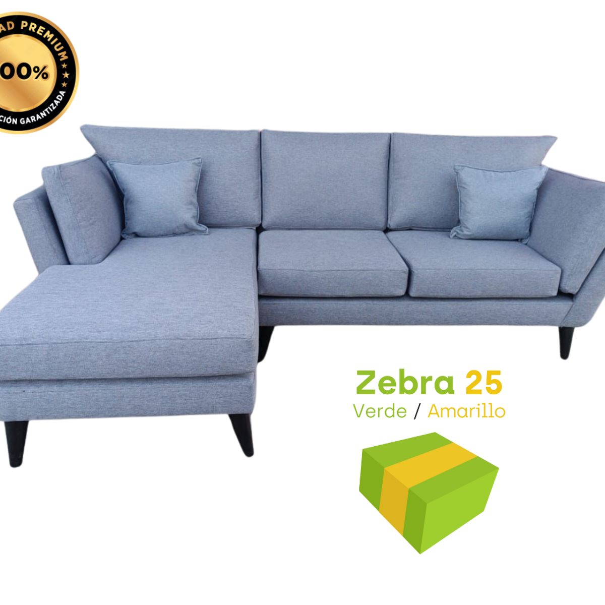 GENERICO - Sofa Seccional Barcelona, 2 cuerpos - Griss Mate