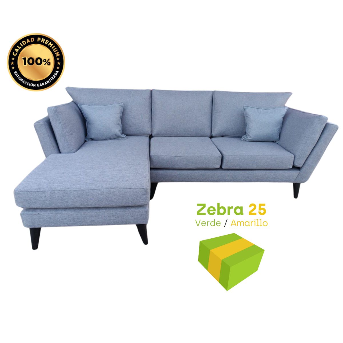GENERICO - Sofa Seccional Barcelona, 2 cuerpos - Griss Mate