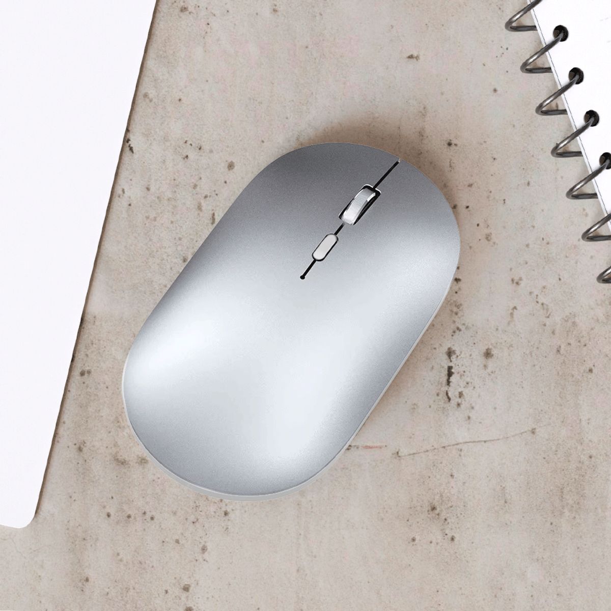 KREED - Mouse Inalámbrico Recargable Bluetooth Doble modo K502 - Plata
