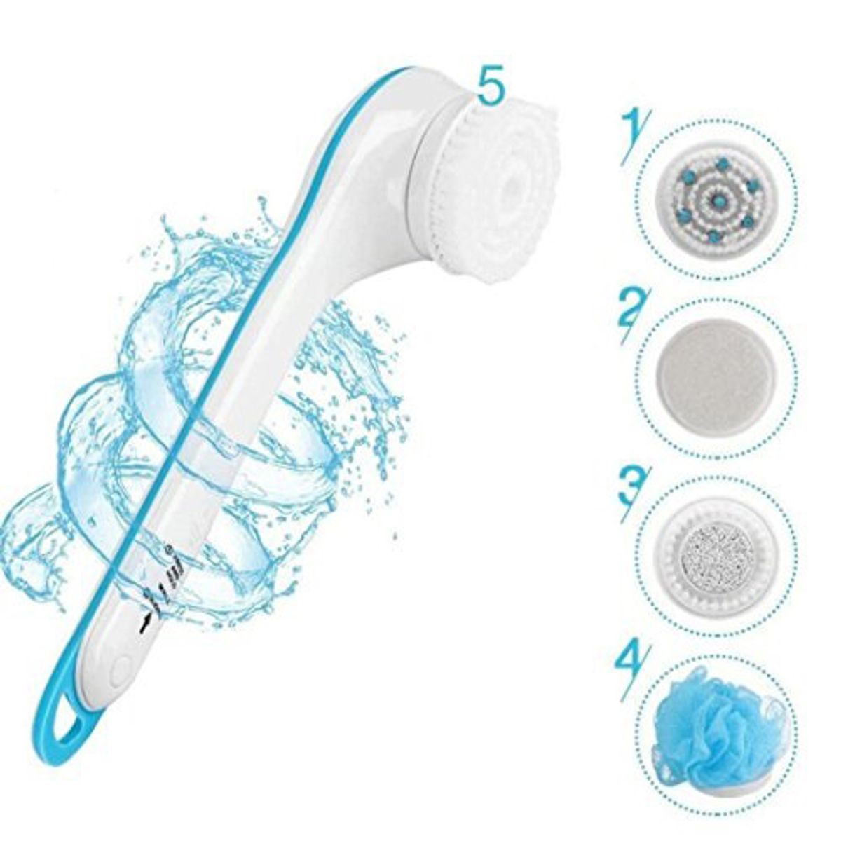 RISUTIMPORT - Masajeador Corporal De Ducha Spa 5 En 1 Exfoliador