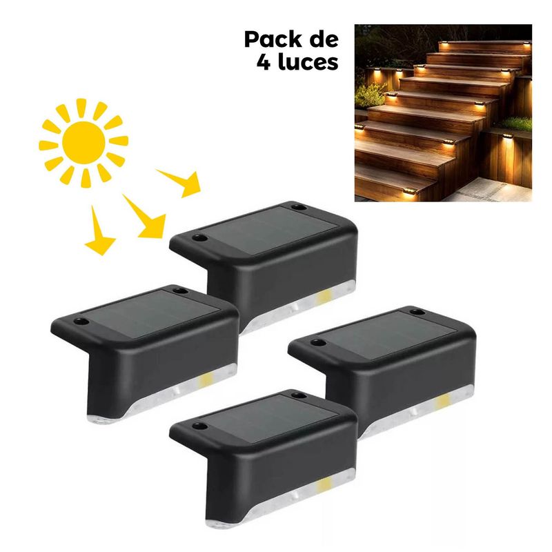GENERICO - PACK DE 4 LUCES LED PARA ESCALERA