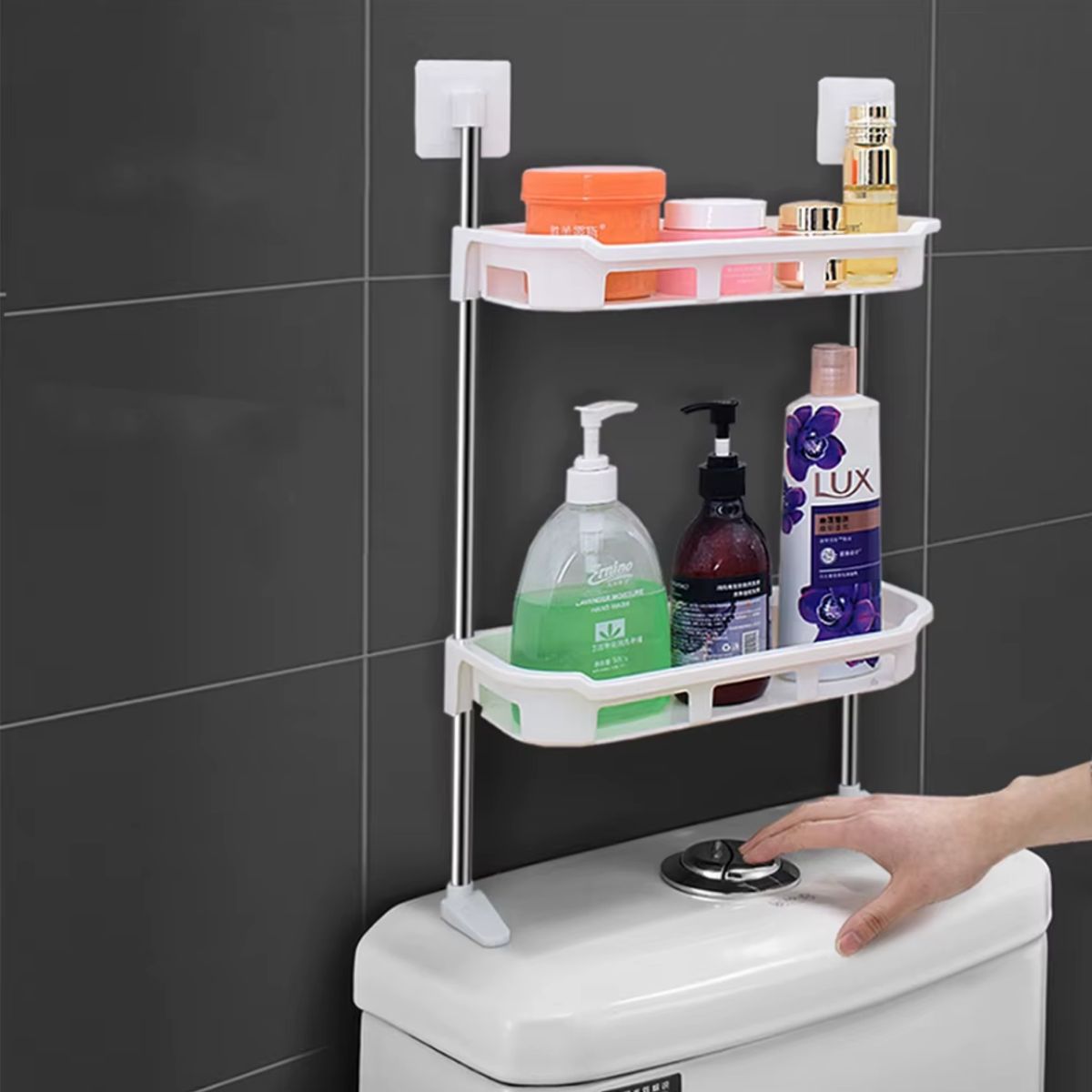 GENERICO - Organizador de baño cocina 2 niveles Estantes verduras frutas toallas