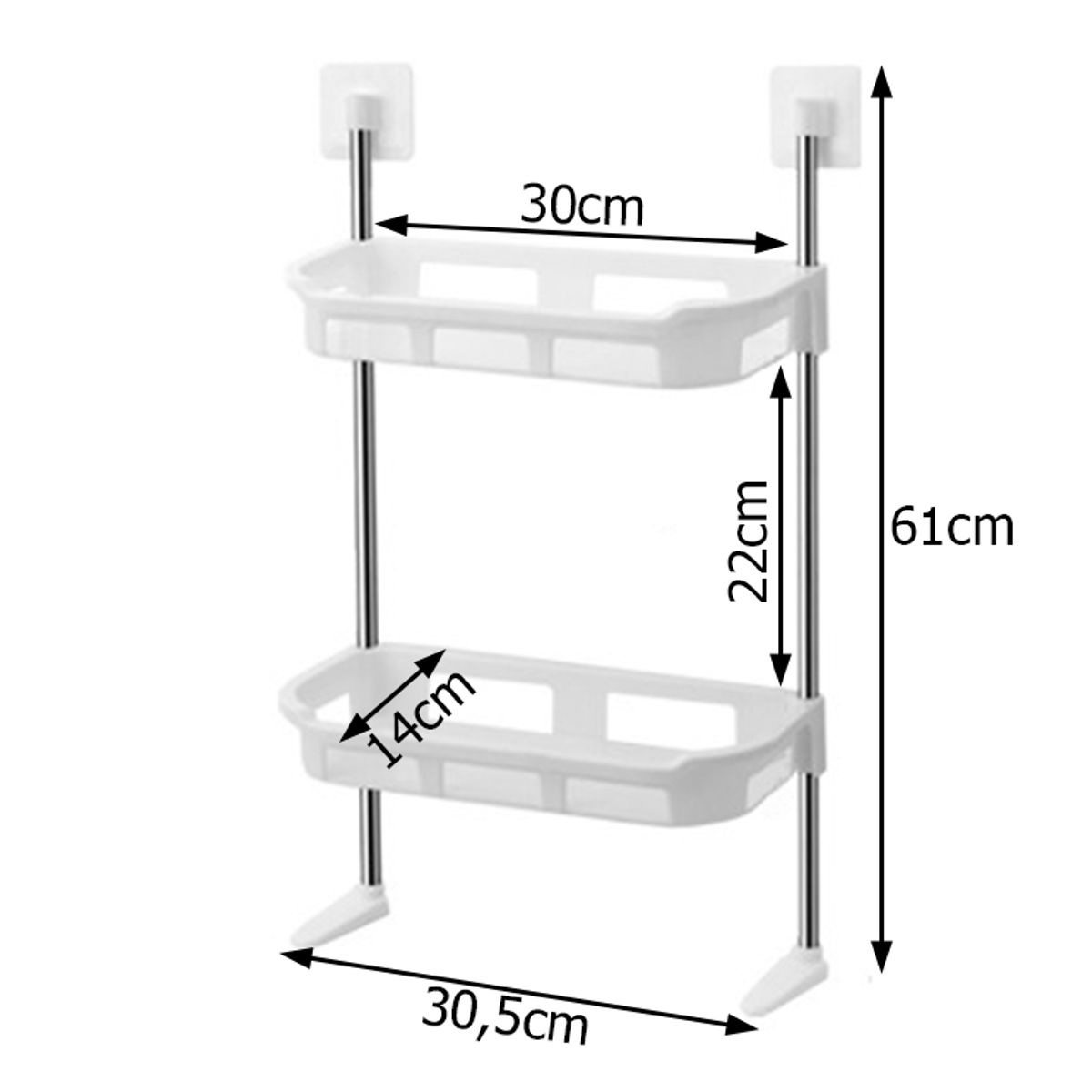 GENERICO - Organizador de baño cocina 2 niveles Estantes verduras frutas toallas
